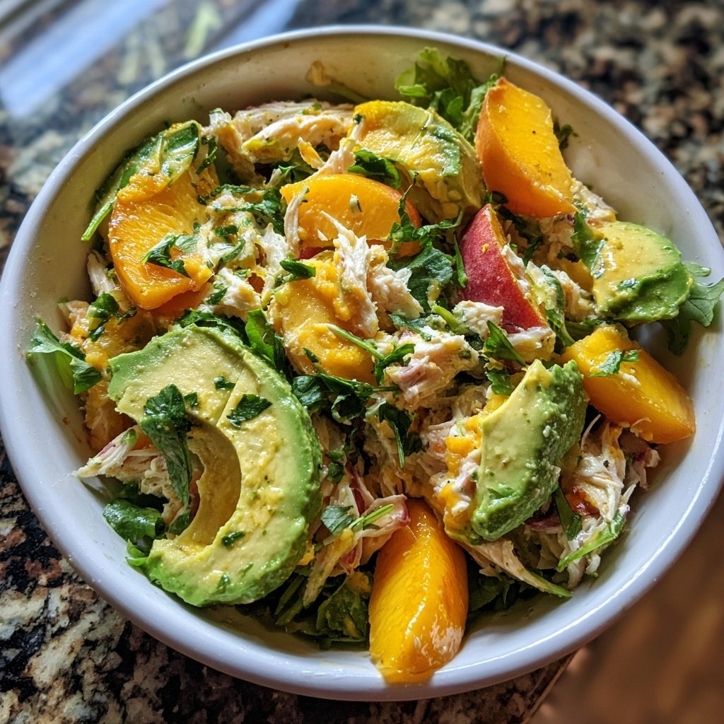 Peachy Chicken Avocado Salad