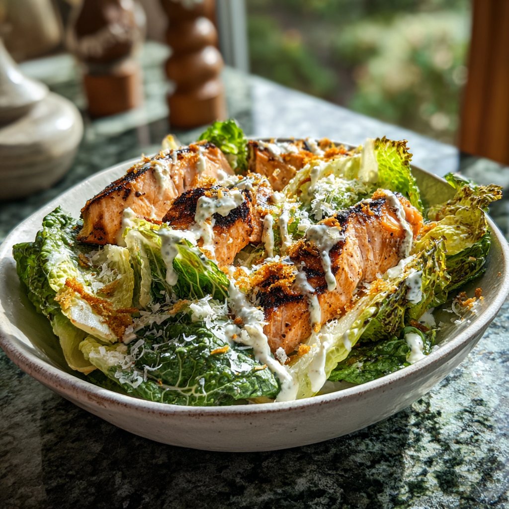 Grilled Salmon Caesar Salad