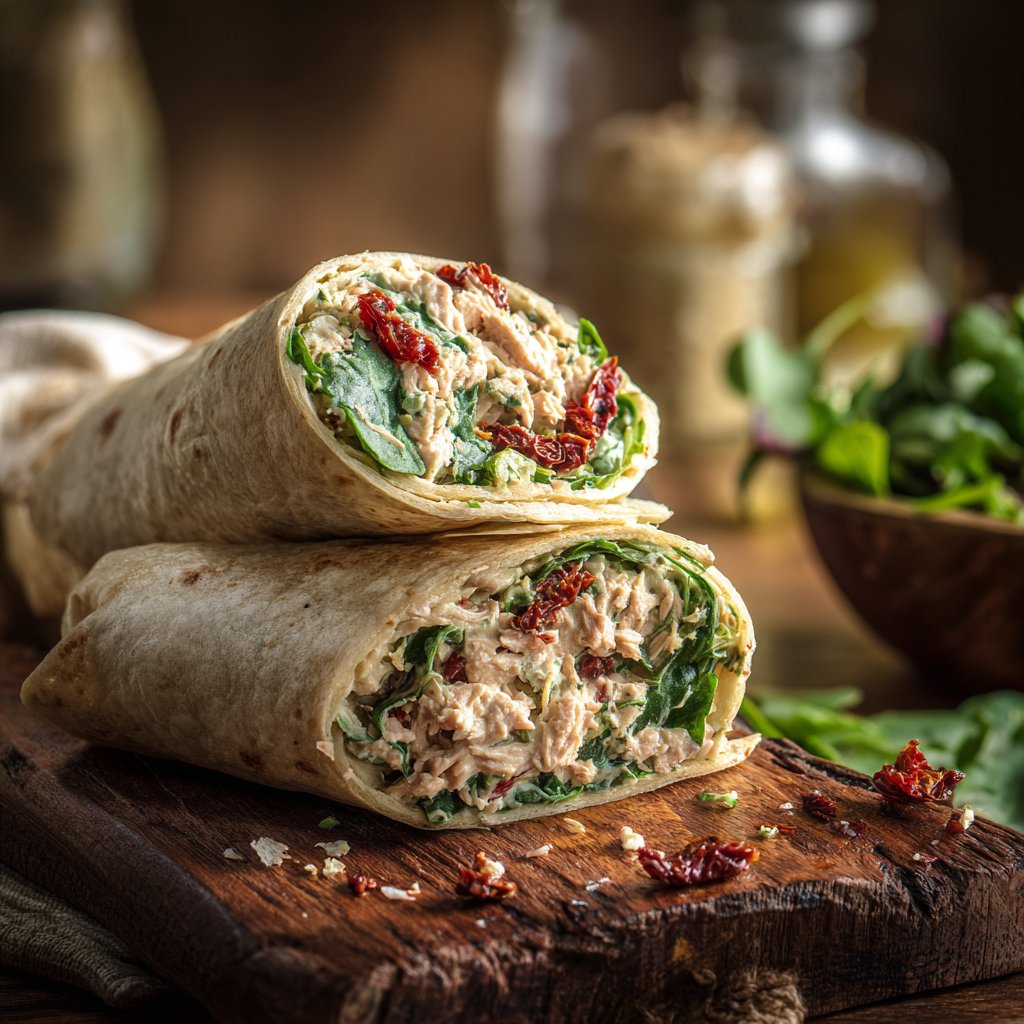 Spicy Mediterranean Tuna Salad Wrap