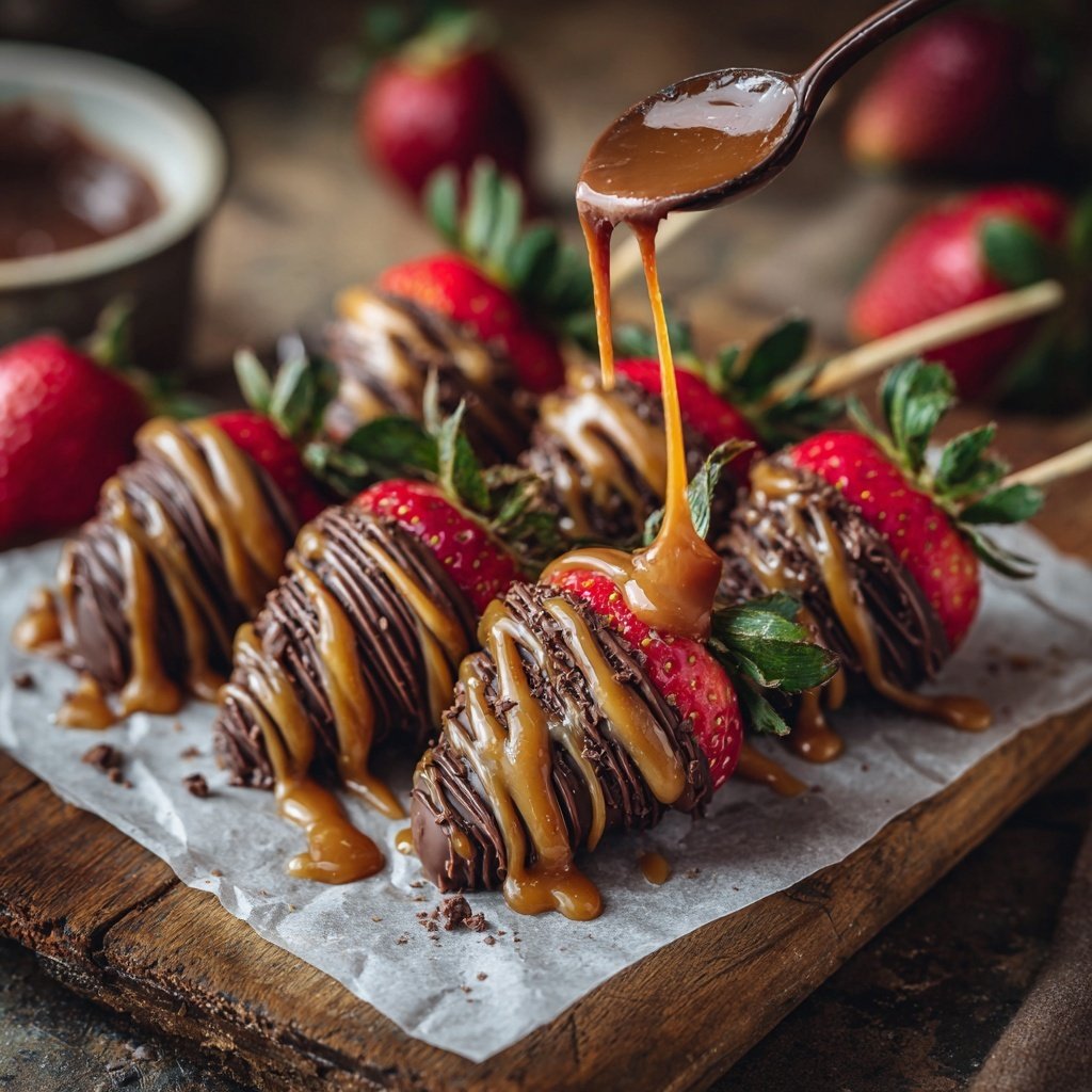 Chocolate Dipped Strawberry Kebabs