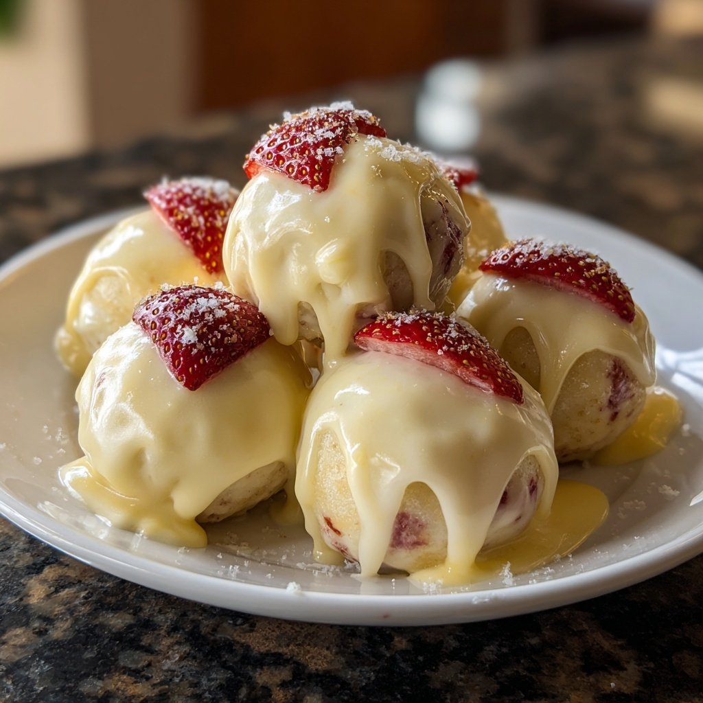 Lemon-Dipped Strawberry Cheesecake Bites